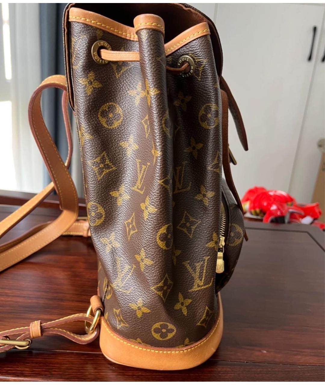 LOUIS VUITTON Коричневый кожаный рюкзак, фото 4