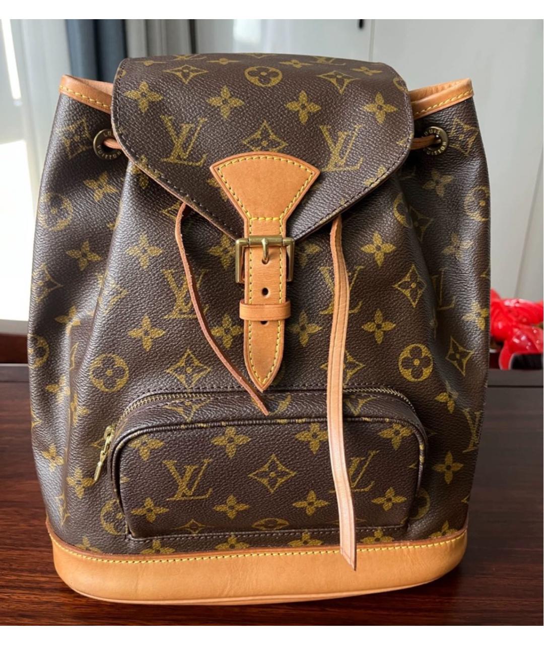 LOUIS VUITTON Коричневый кожаный рюкзак, фото 8