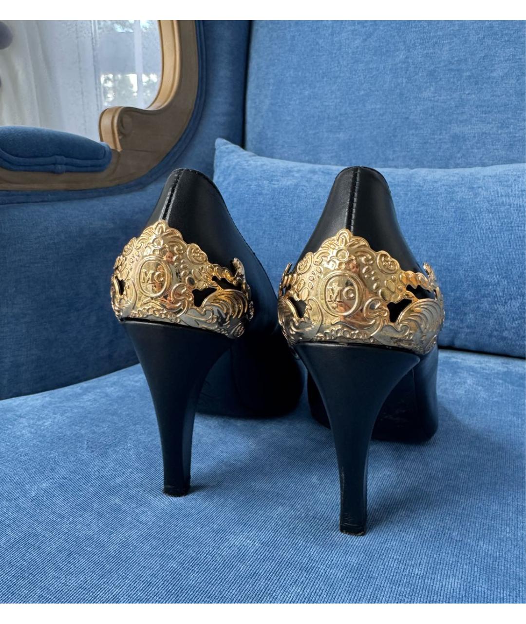 ALEXANDER MCQUEEN Черные кожаные туфли, фото 4