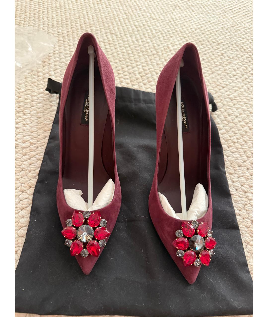 DOLCE&GABBANA Бордовые замшевые туфли, фото 2