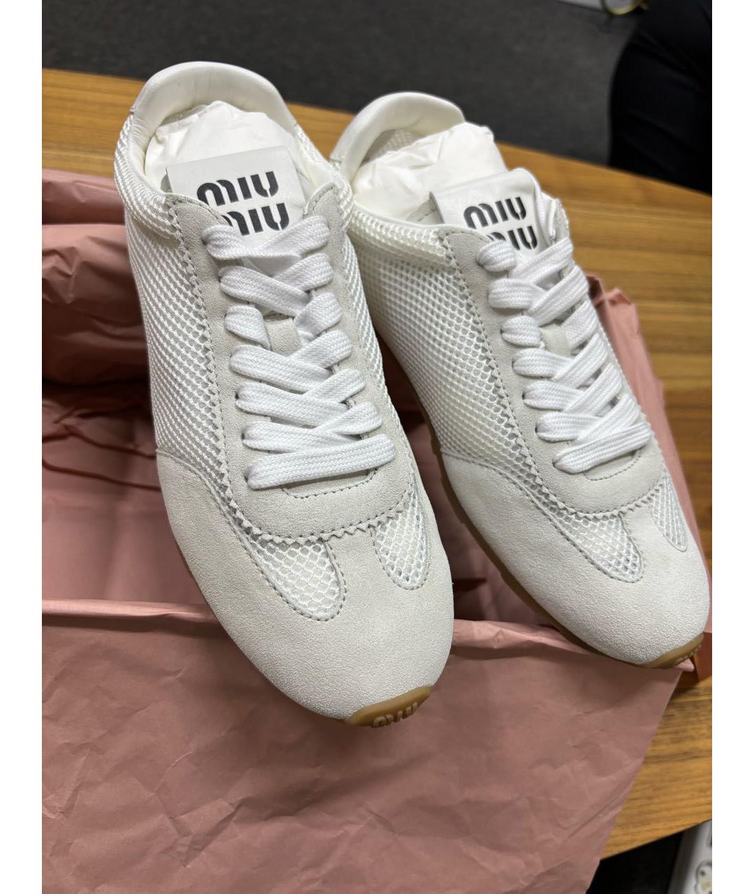 MIU MIU Белые замшевые кеды, фото 5