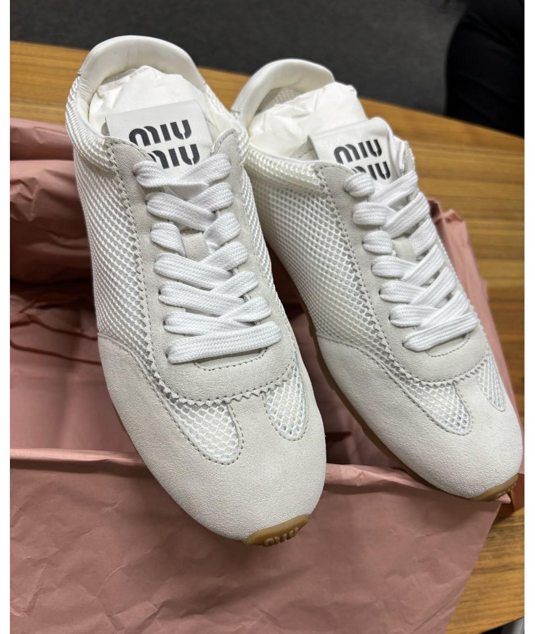 MIU MIU Белые замшевые кеды, фото 4