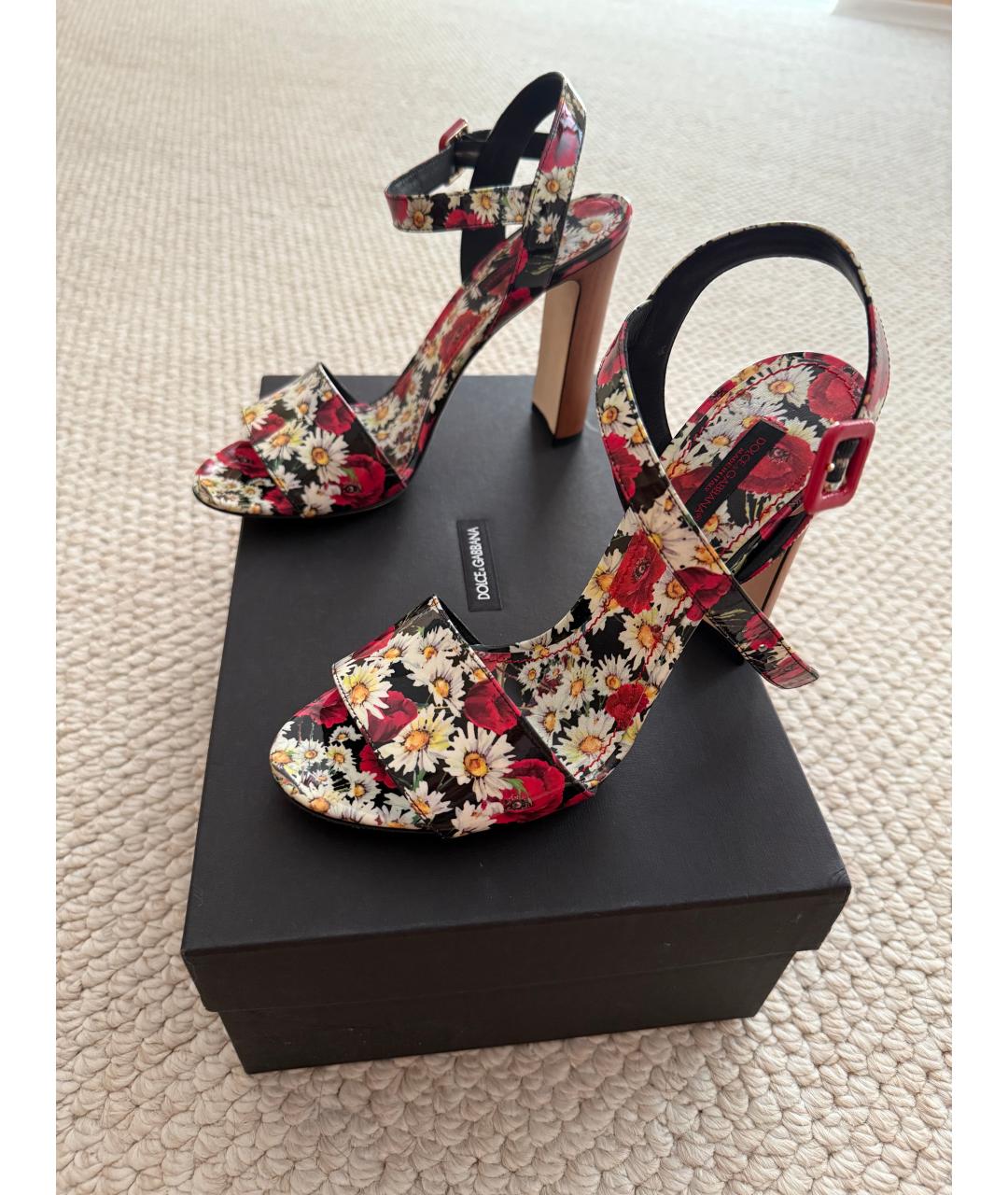 DOLCE&GABBANA Мульти кожаные босоножки, фото 4