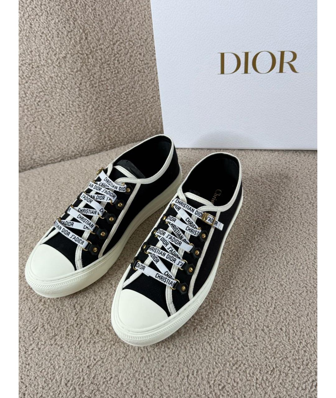 CHRISTIAN DIOR Черные текстильные кеды, фото 4