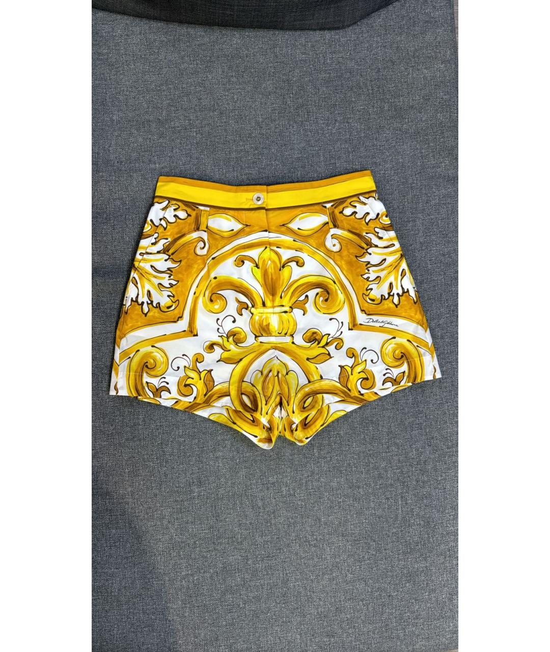 DOLCE&GABBANA Желтые хлопковые шорты, фото 3