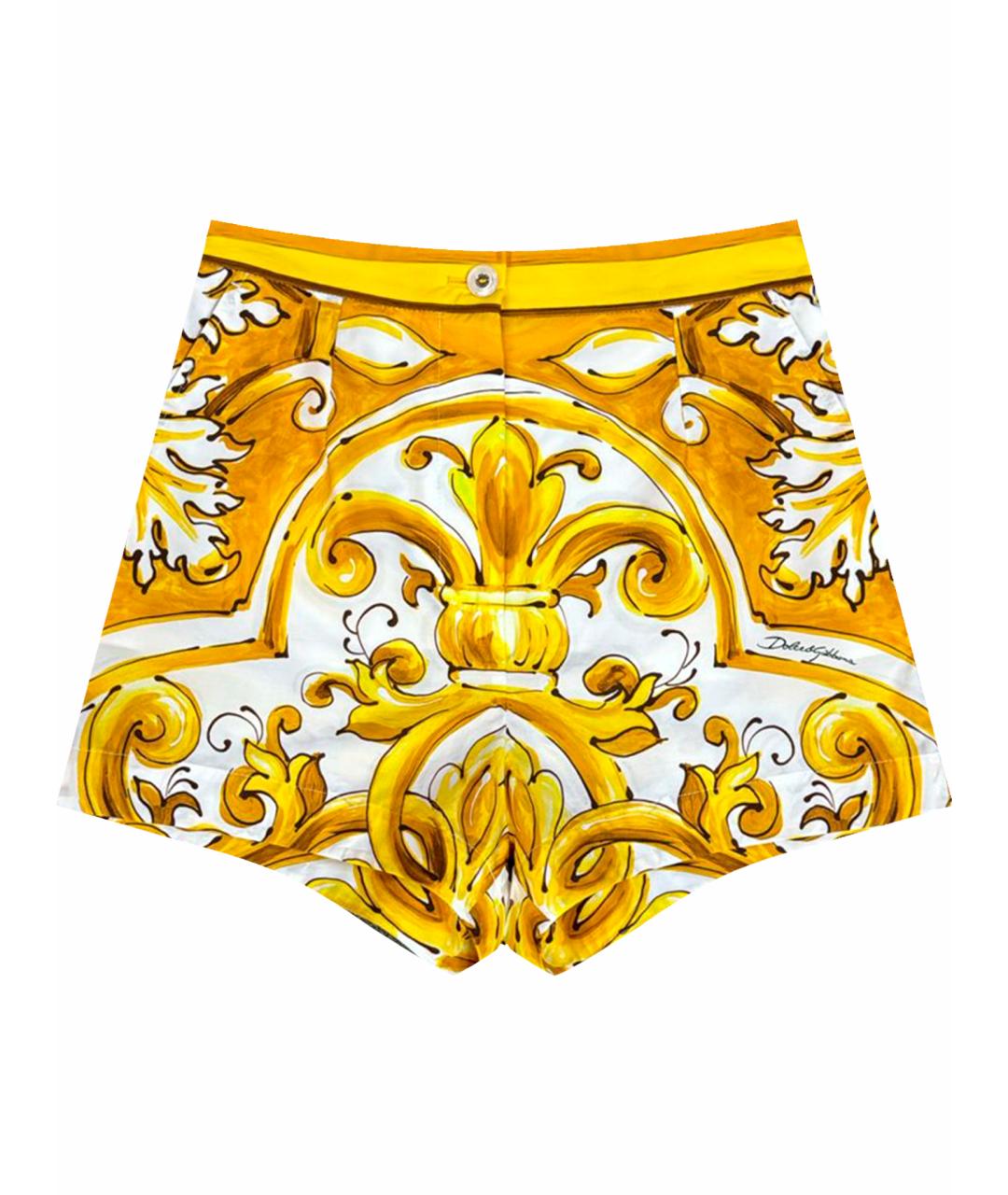 DOLCE&GABBANA Желтые хлопковые шорты, фото 1