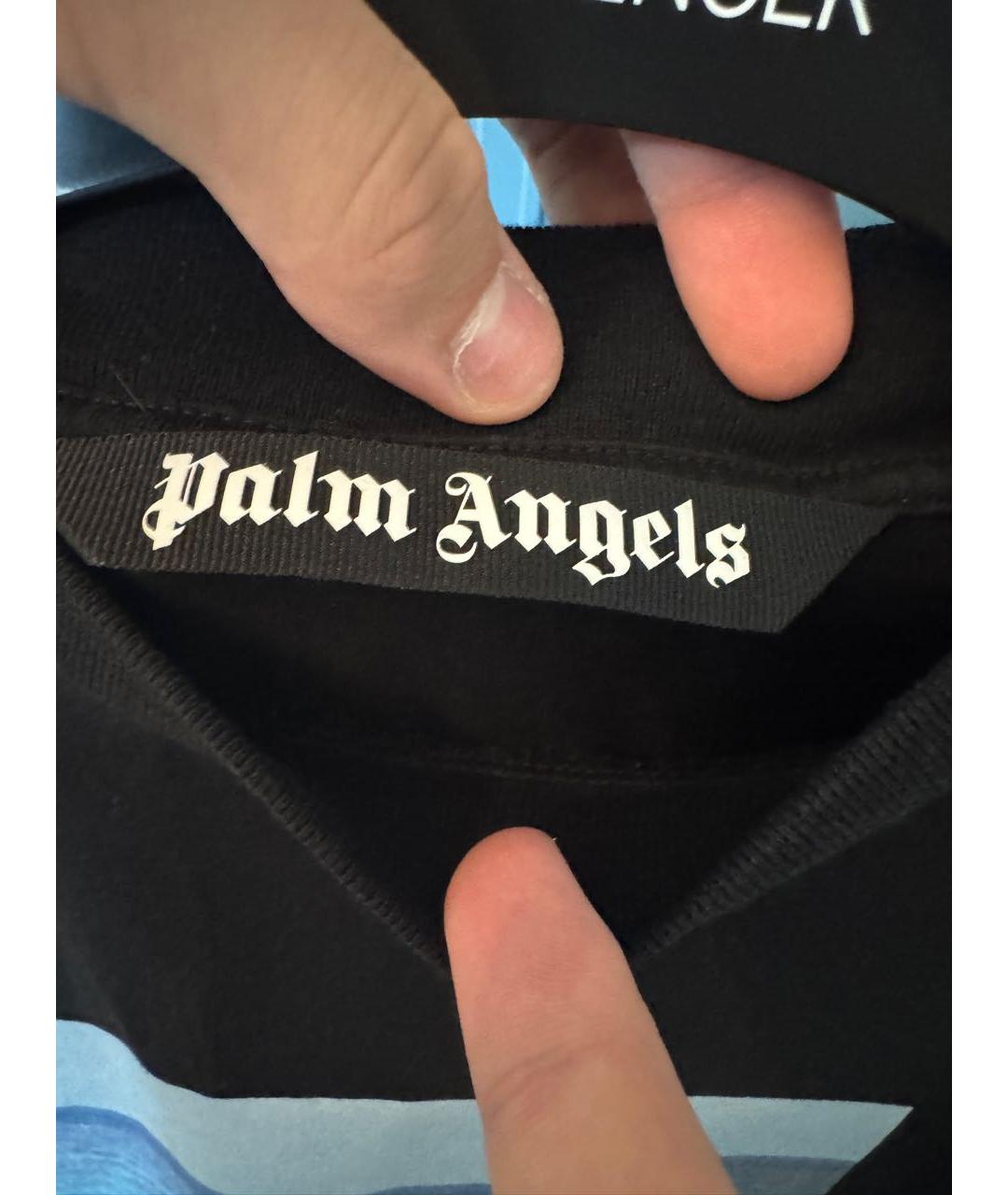 PALM ANGELS Черная хлопковая футболка, фото 3