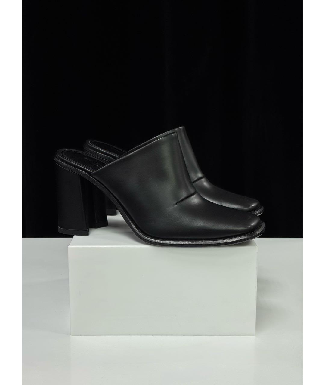 LOUIS VUITTON Черные кожаные мюли, фото 7