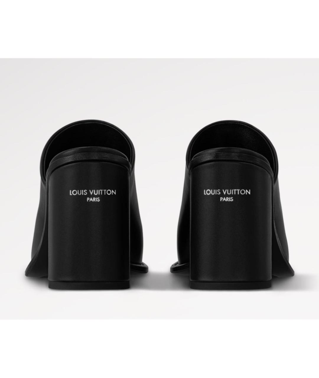 LOUIS VUITTON Черные кожаные мюли, фото 4