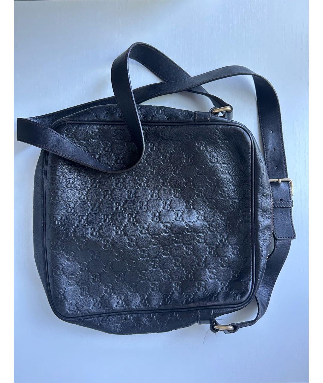 GUCCI Черная кожаная сумка на плечо, фото 3