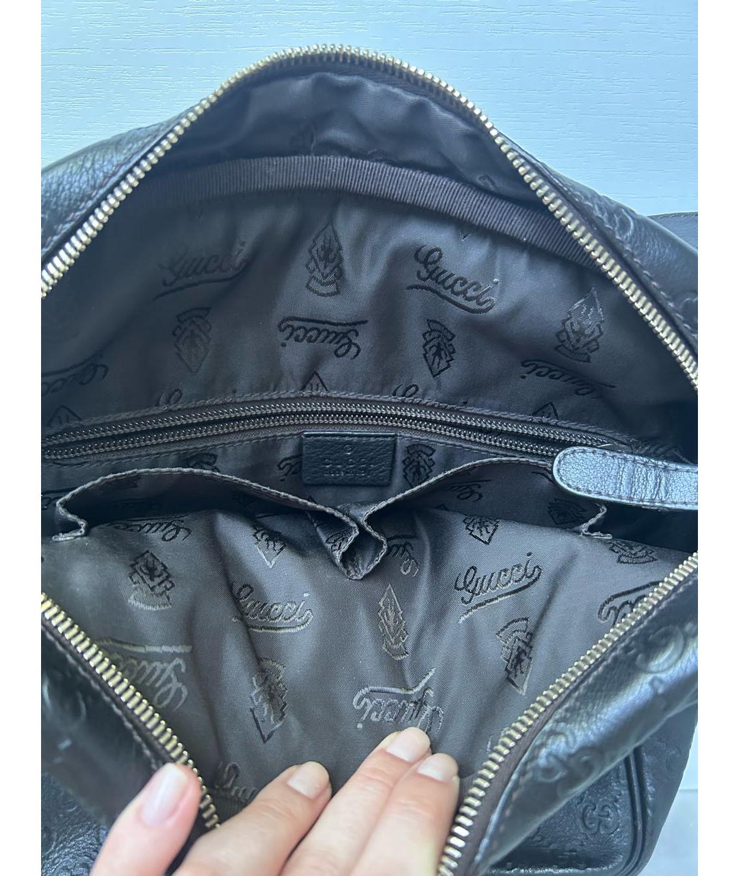 GUCCI Черная кожаная сумка на плечо, фото 4