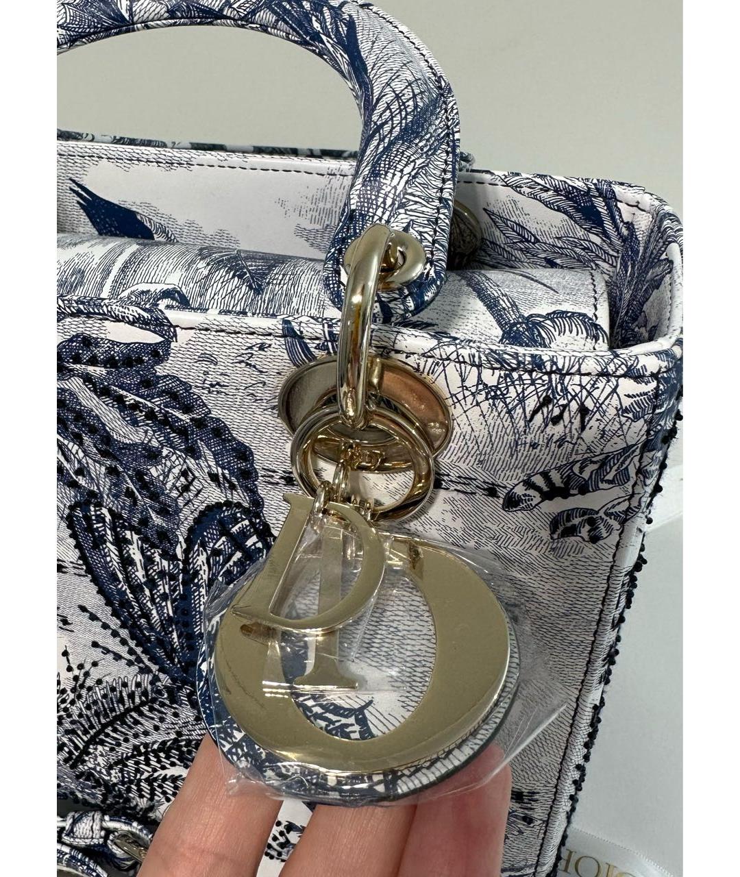 CHRISTIAN DIOR Белая кожаная сумка с короткими ручками, фото 6