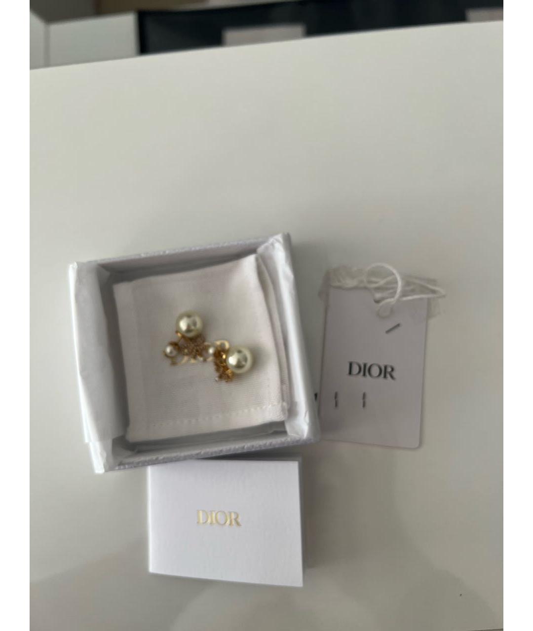 CHRISTIAN DIOR Золотые латунные серьги, фото 5
