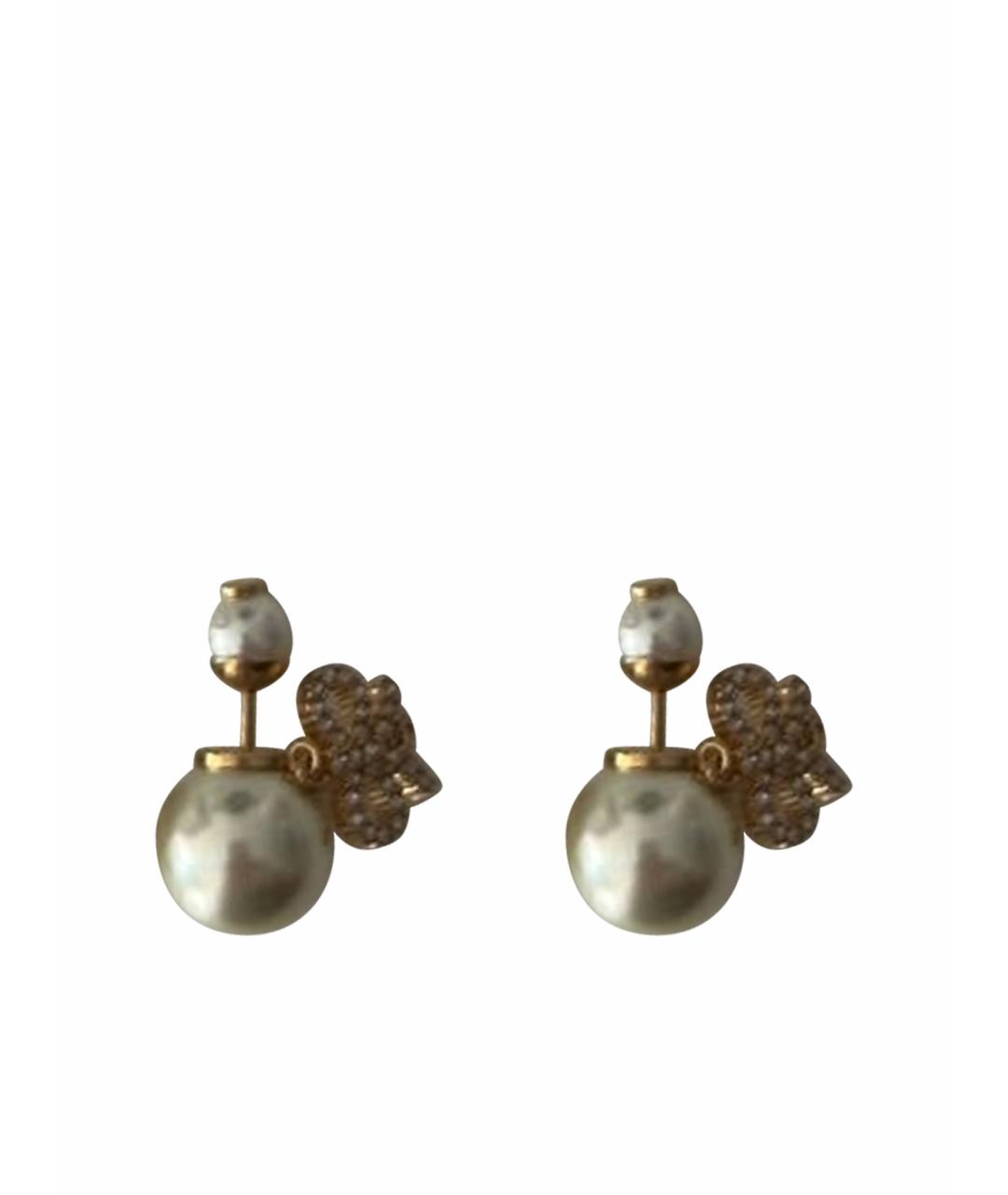 CHRISTIAN DIOR Золотые латунные серьги, фото 1