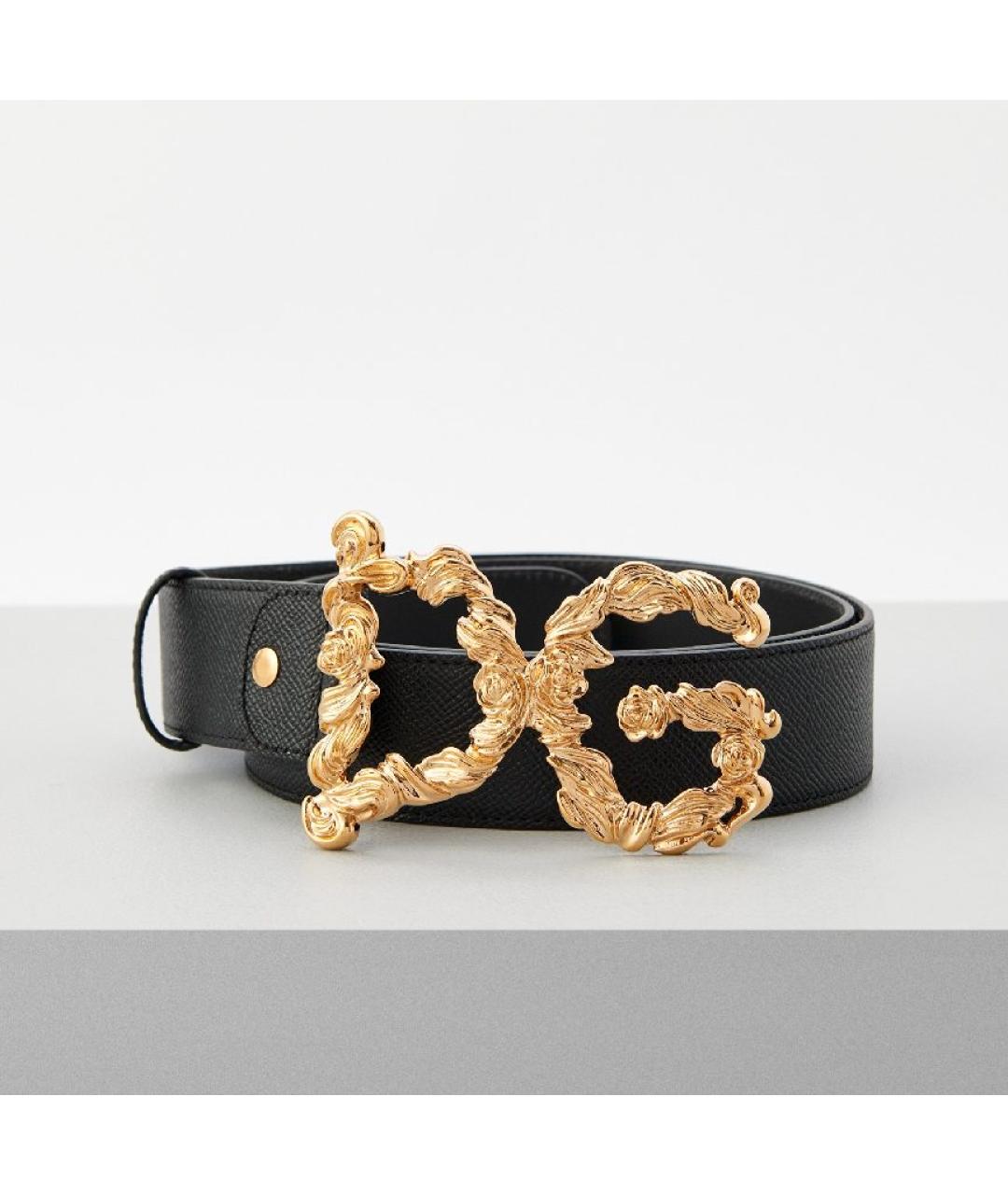 DOLCE&GABBANA Черный кожаный ремень, фото 9
