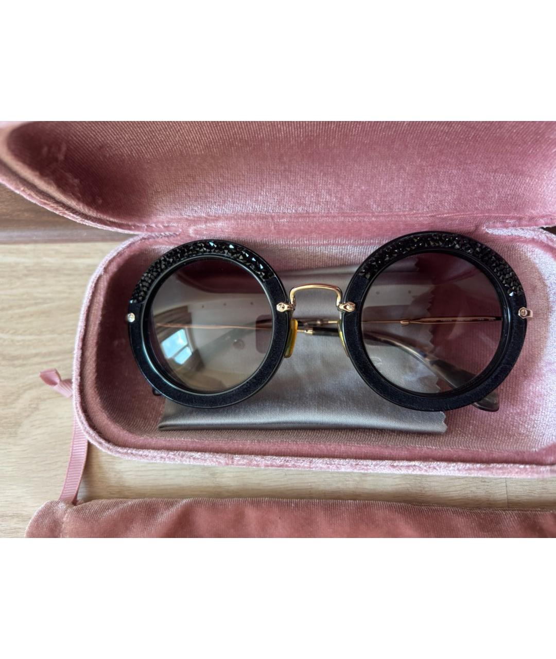 MIU MIU Черные пластиковые солнцезащитные очки, фото 7