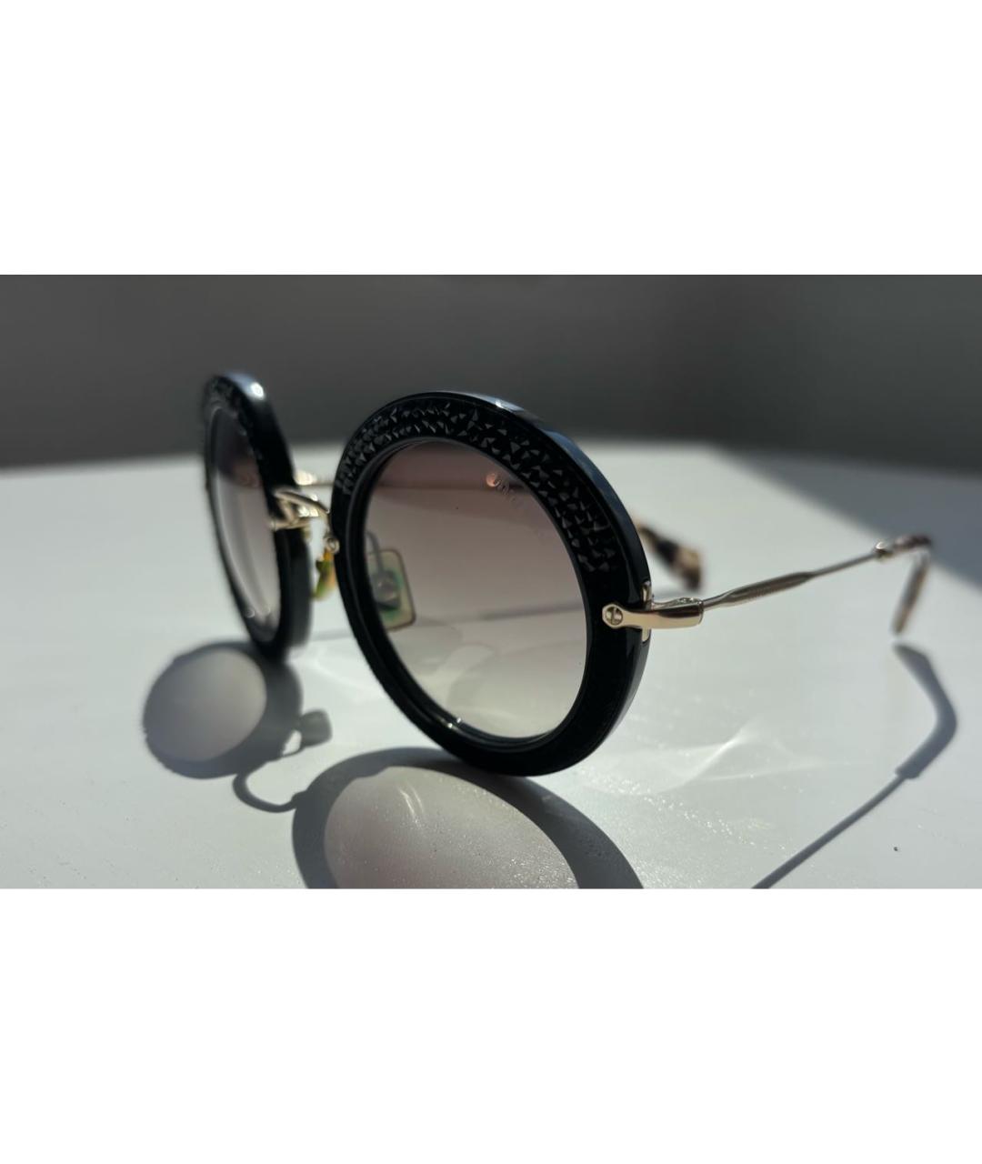MIU MIU Черные пластиковые солнцезащитные очки, фото 2