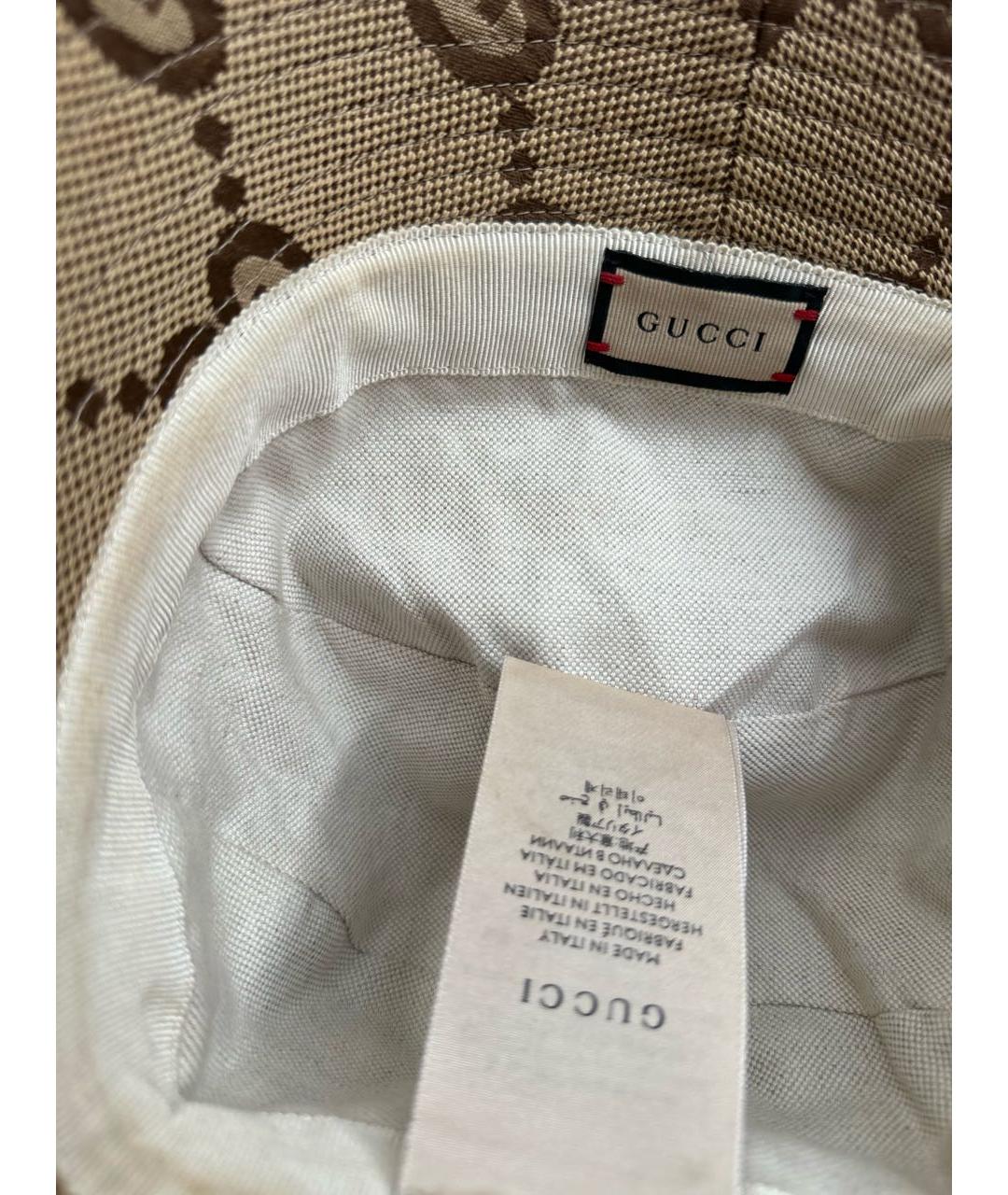 GUCCI Бежевая хлопковая панама, фото 3