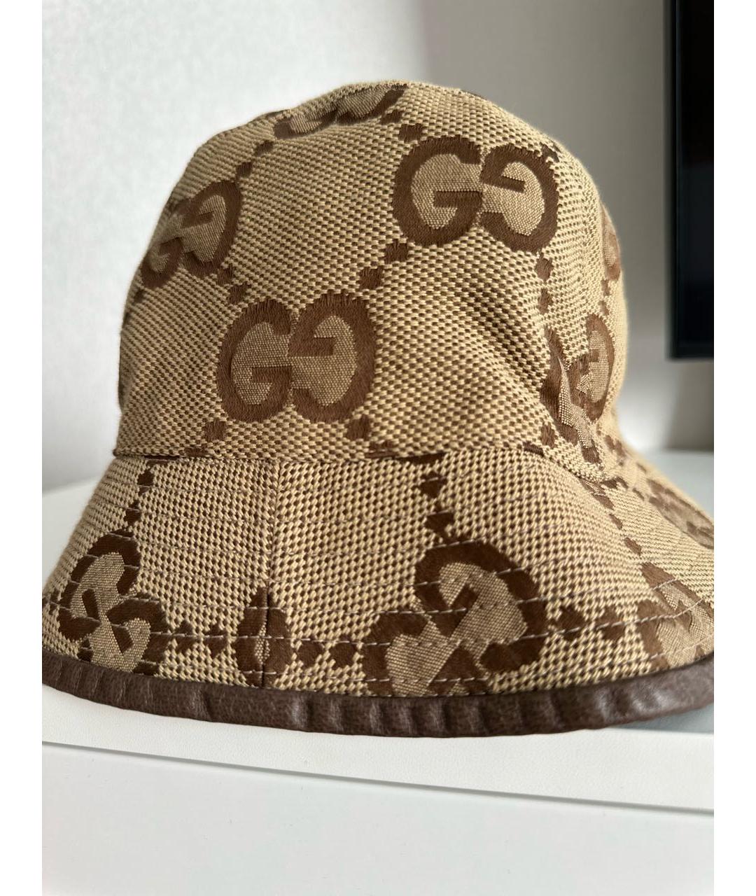 GUCCI Бежевая хлопковая панама, фото 5