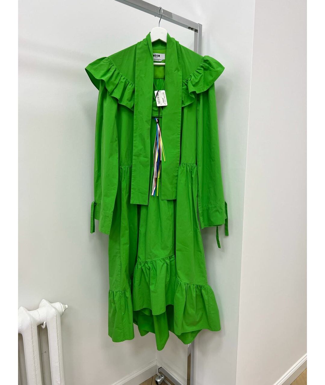 MSGM Зеленые хлопковое повседневное платье, фото 2
