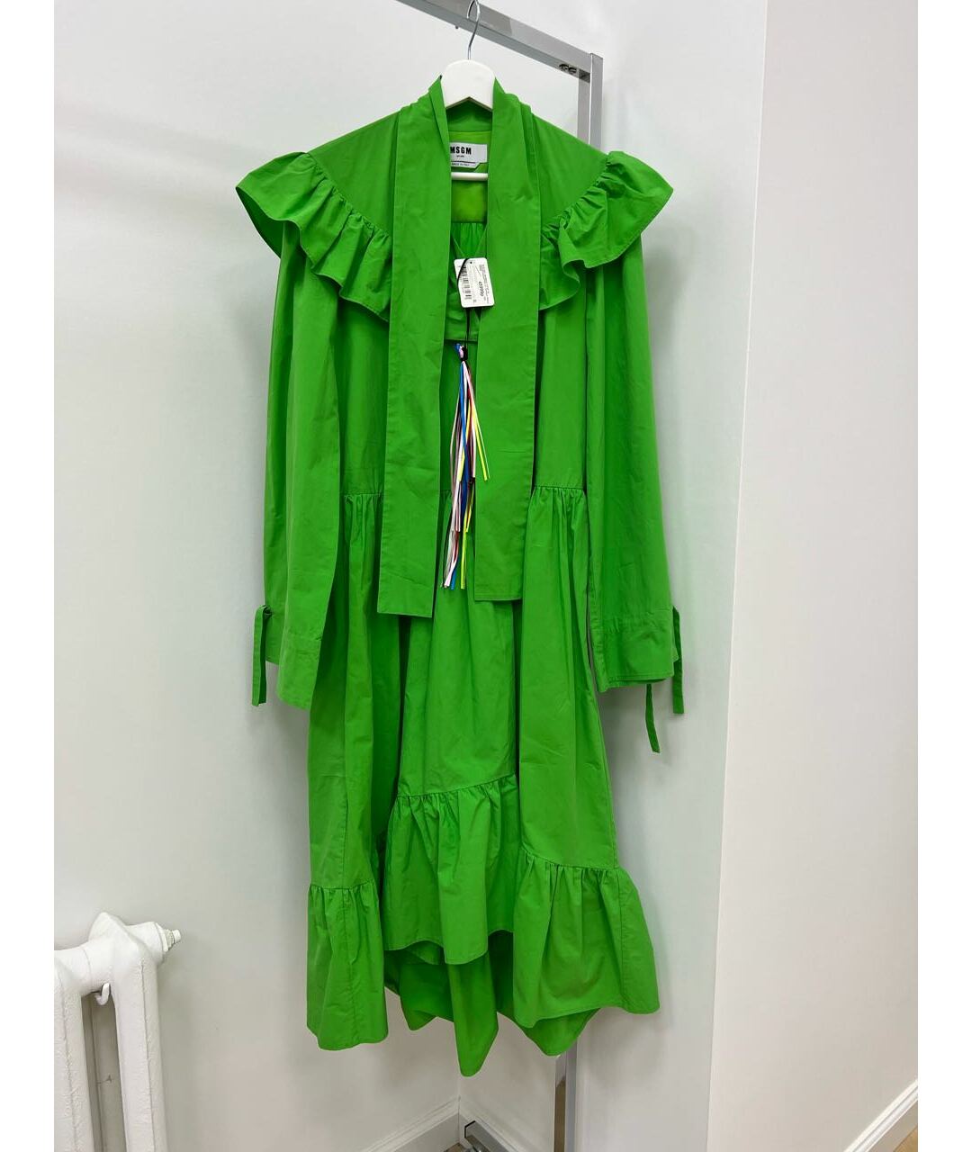 MSGM Зеленые хлопковое повседневное платье, фото 9