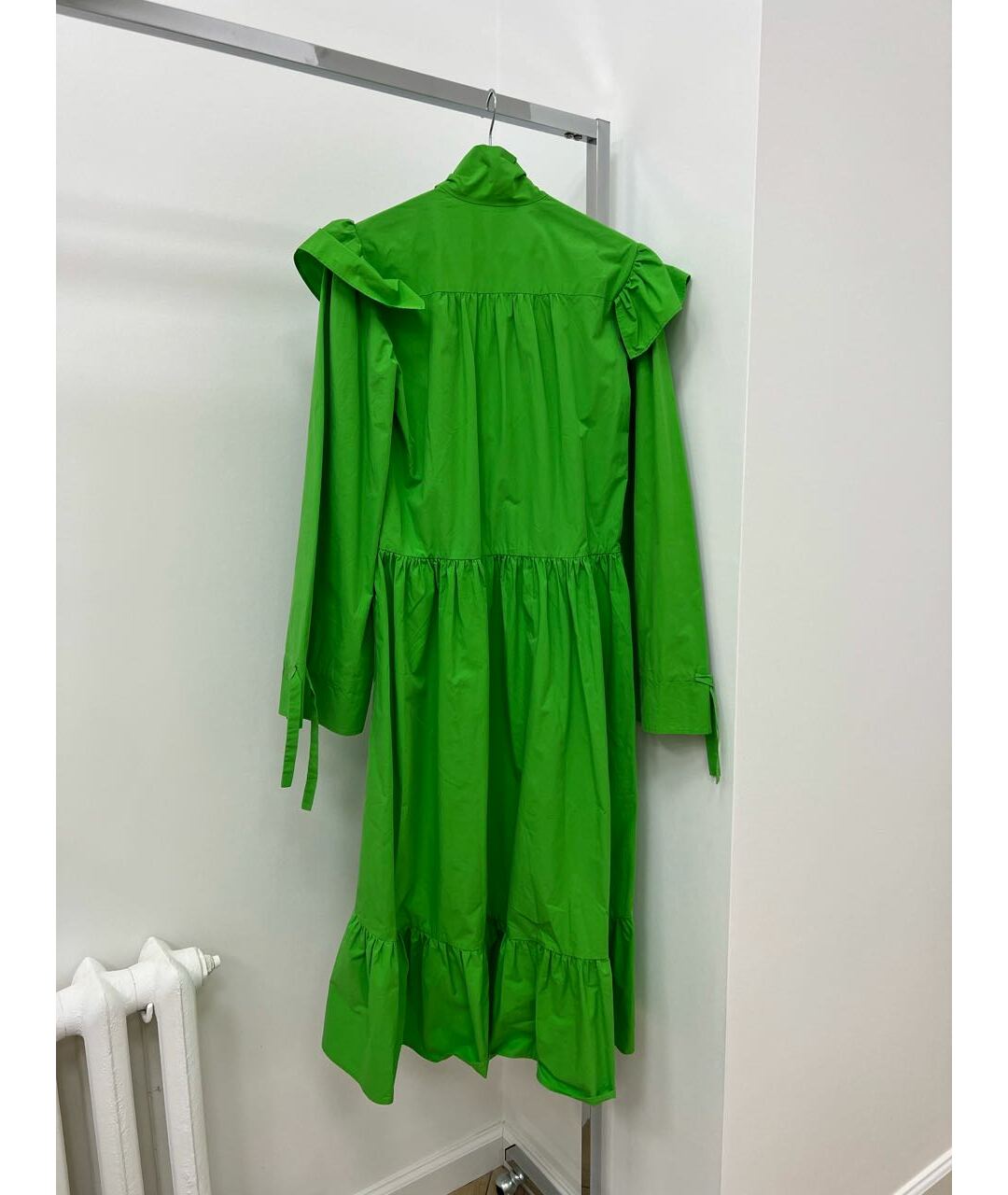 MSGM Зеленые хлопковое повседневное платье, фото 5