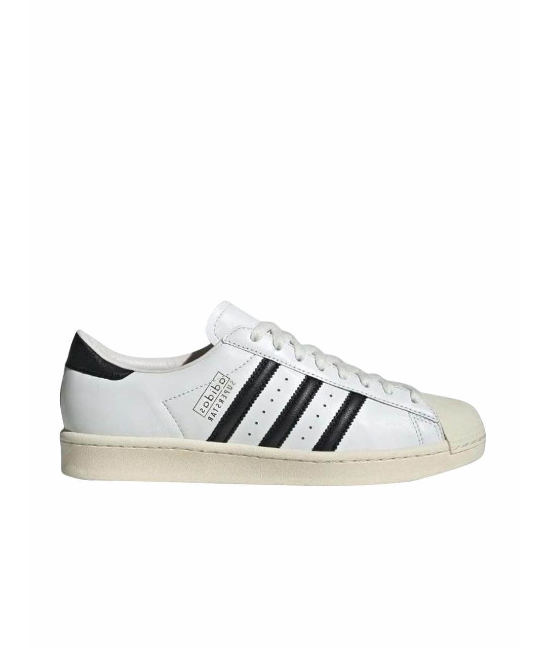 ADIDAS Белые кожаные низкие кроссовки / кеды, фото 1