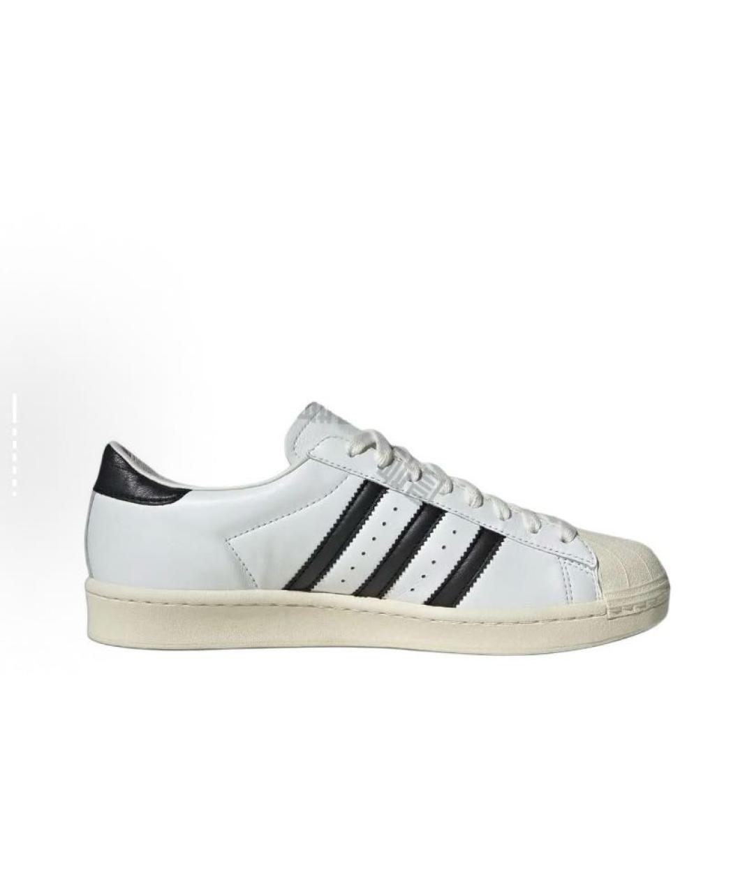 ADIDAS Белые кожаные низкие кроссовки / кеды, фото 2