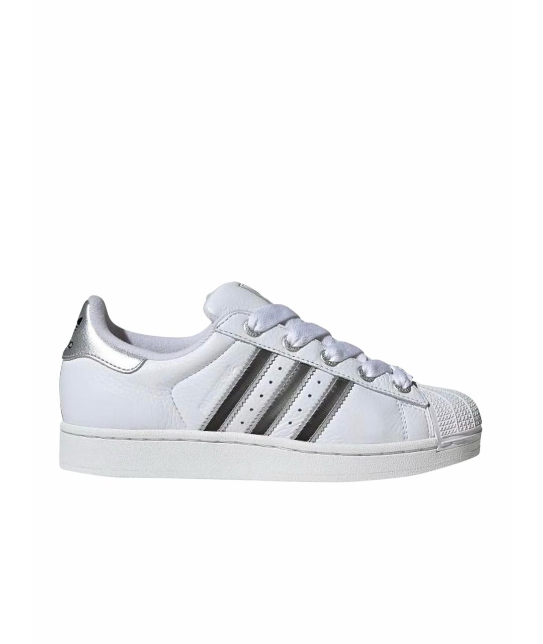 ADIDAS Белые кожаные низкие кроссовки / кеды, фото 1