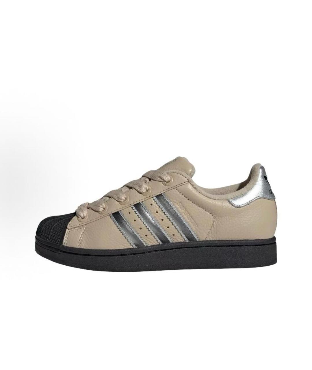 ADIDAS Бежевые кожаные низкие кроссовки / кеды, фото 7