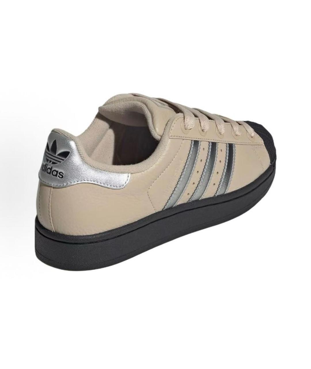 ADIDAS Бежевые кожаные низкие кроссовки / кеды, фото 4