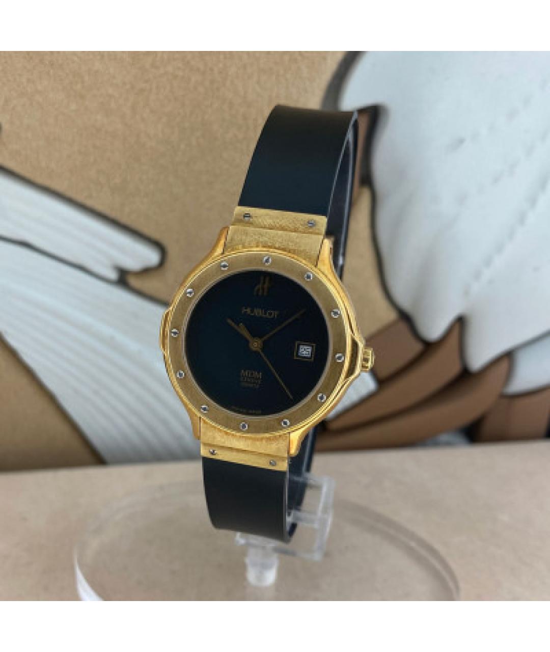 HUBLOT Черные часы из желтого золота, фото 3