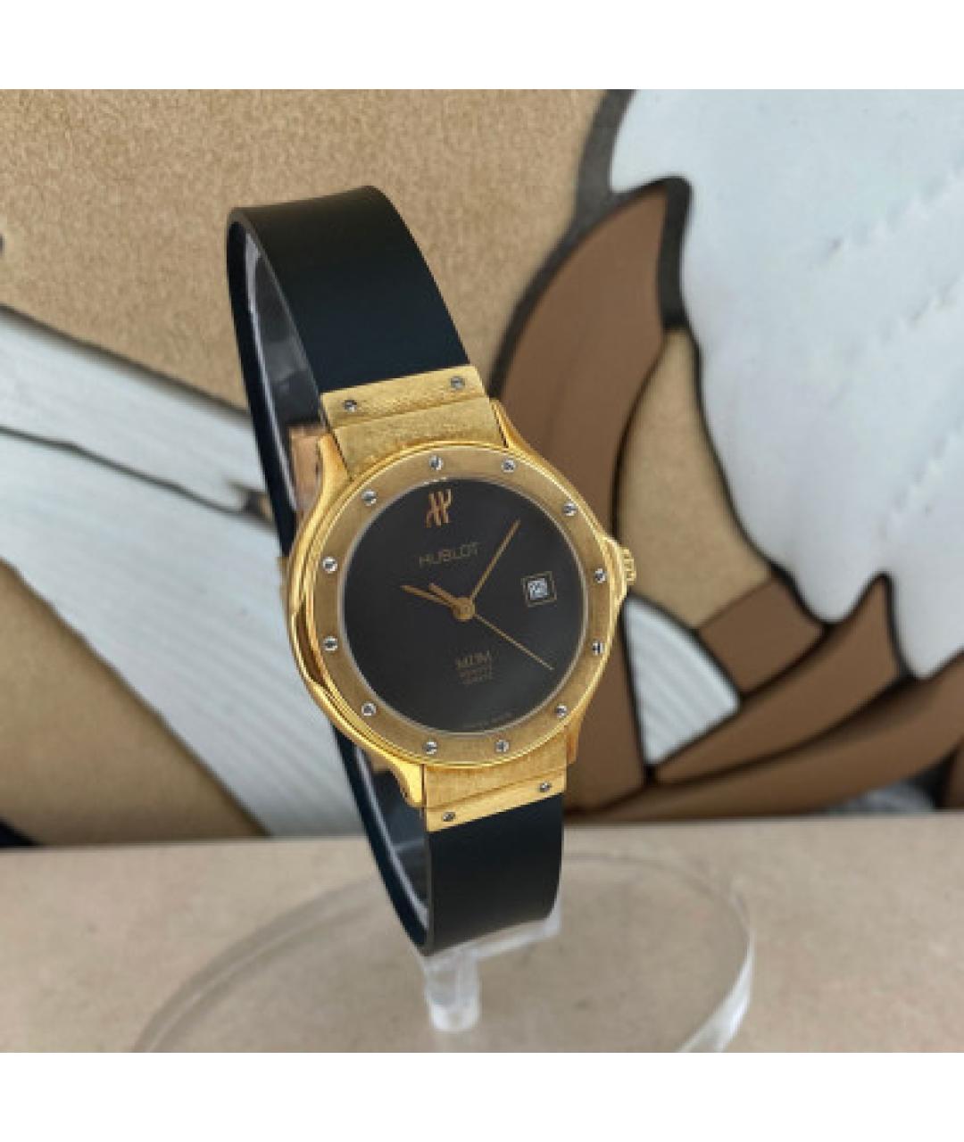 HUBLOT Черные часы из желтого золота, фото 4