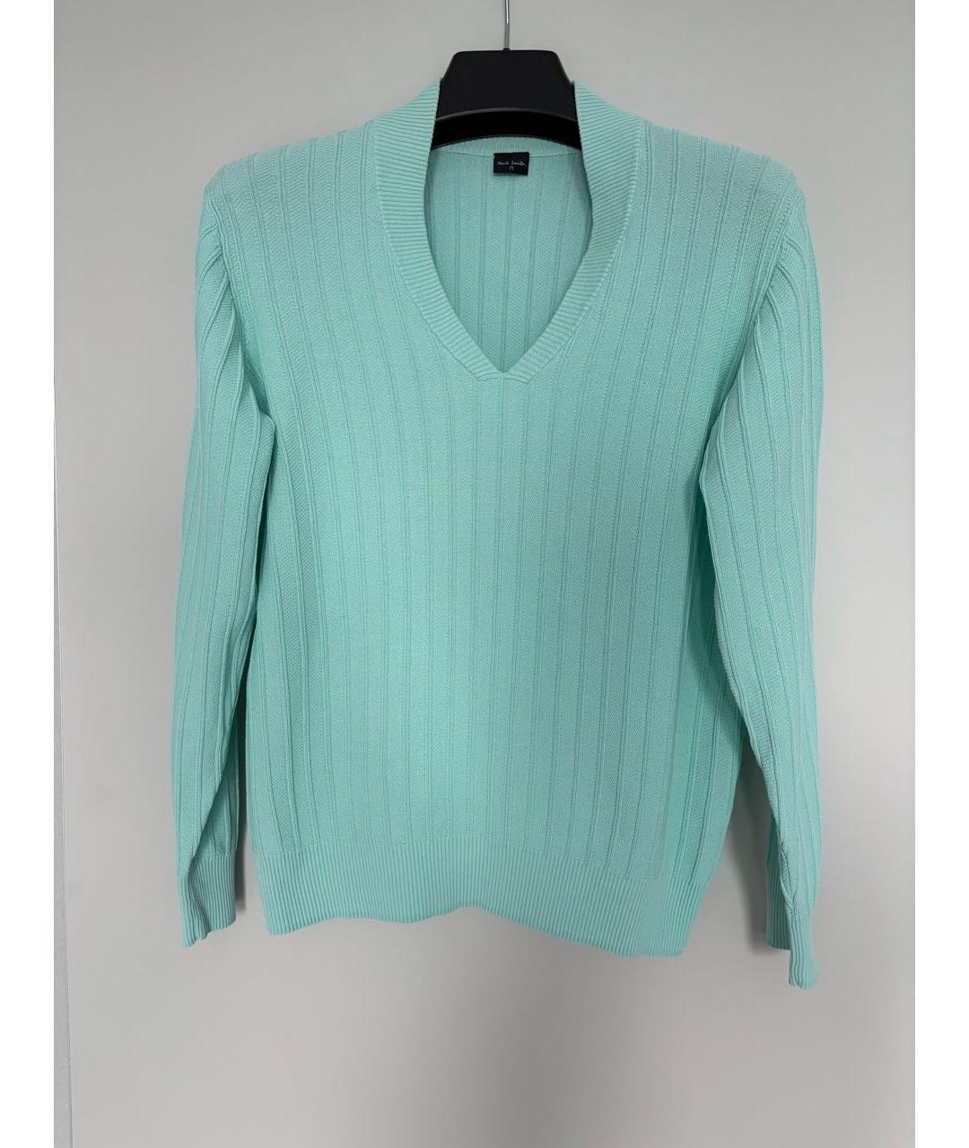 PAUL SMITH Бирюзовый хлопковый джемпер / свитер, фото 9