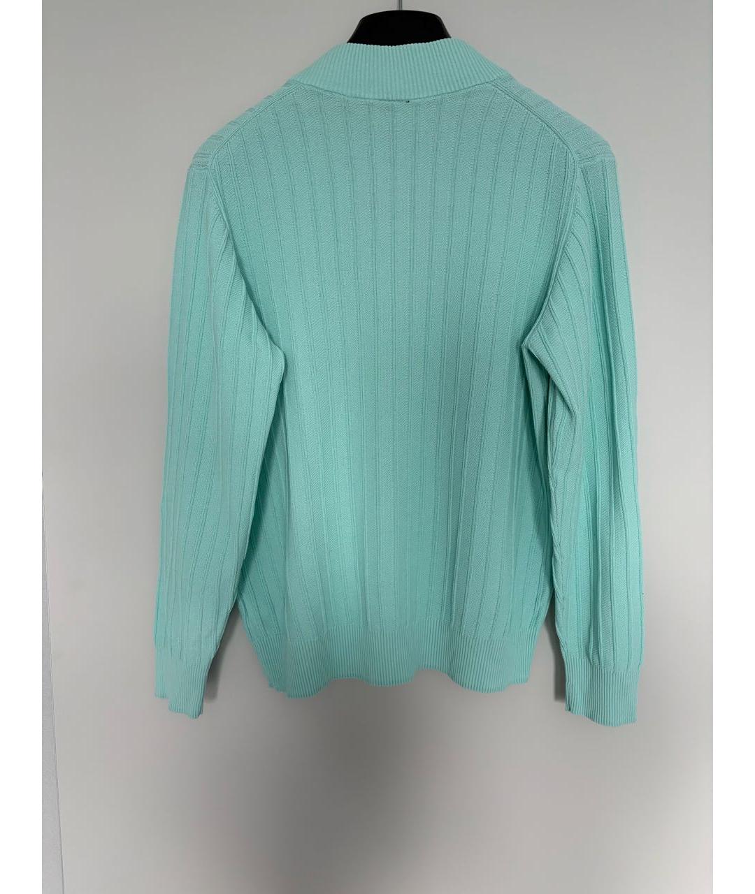 PAUL SMITH Бирюзовый хлопковый джемпер / свитер, фото 2