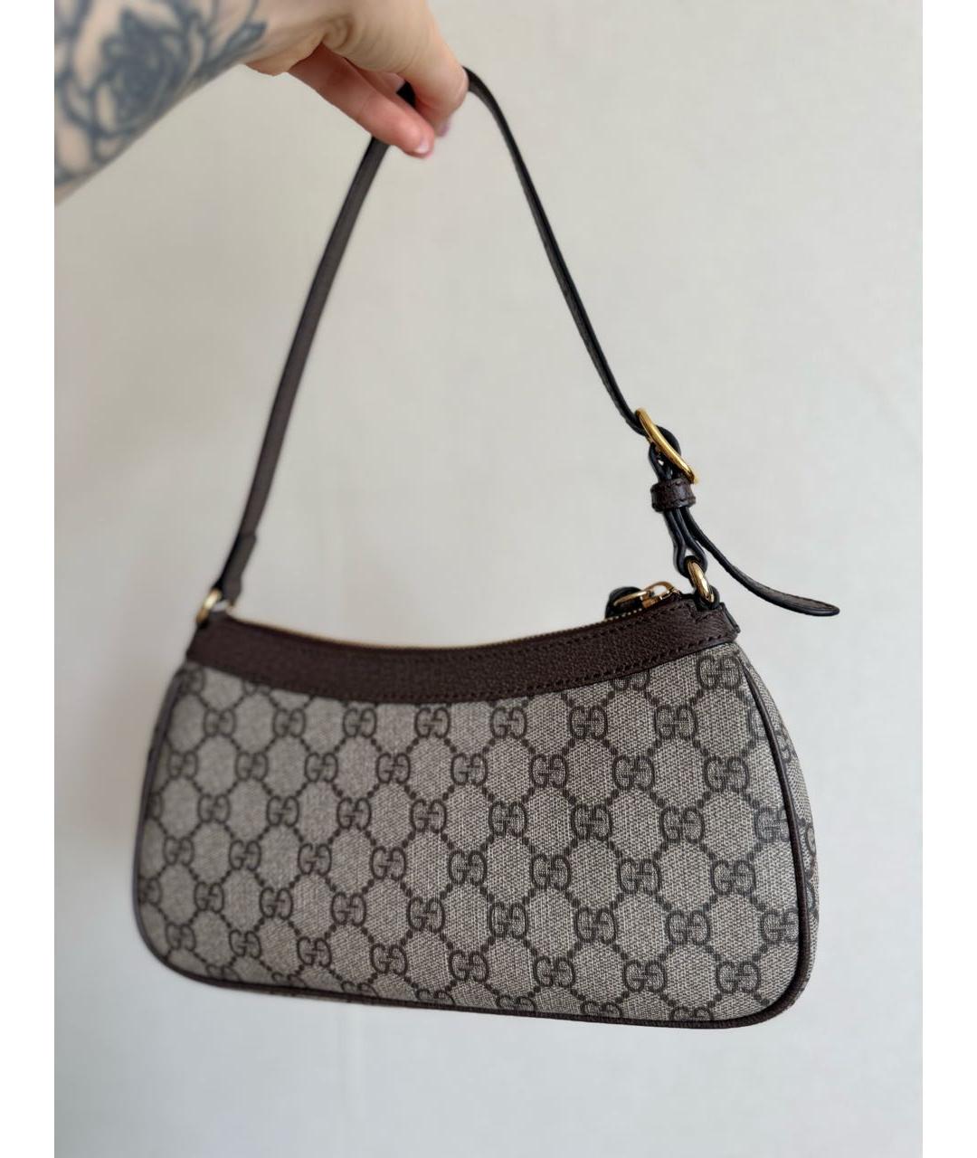 GUCCI Бежевая кожаная сумка через плечо, фото 3