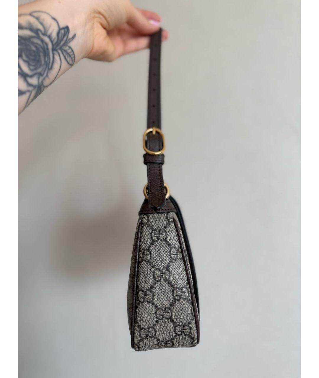 GUCCI Бежевая кожаная сумка через плечо, фото 2
