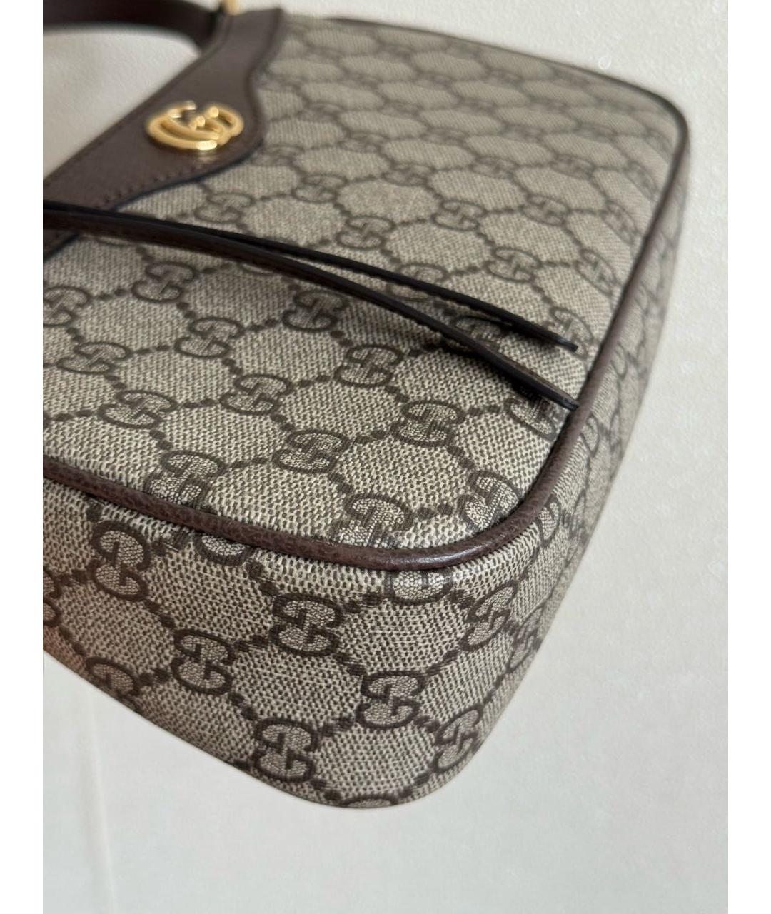 GUCCI Бежевая кожаная сумка через плечо, фото 6