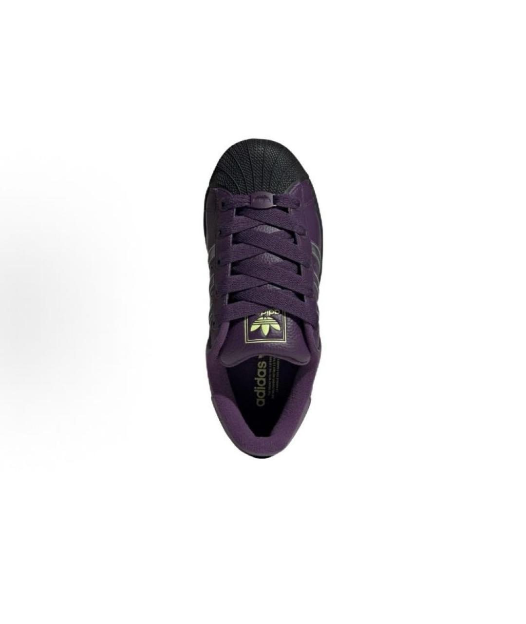 ADIDAS Фиолетовые кожаные низкие кроссовки / кеды, фото 5