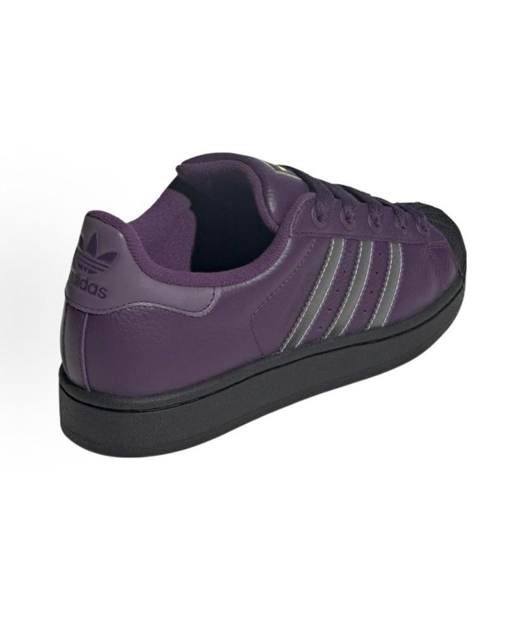 ADIDAS Фиолетовые кожаные низкие кроссовки / кеды, фото 4