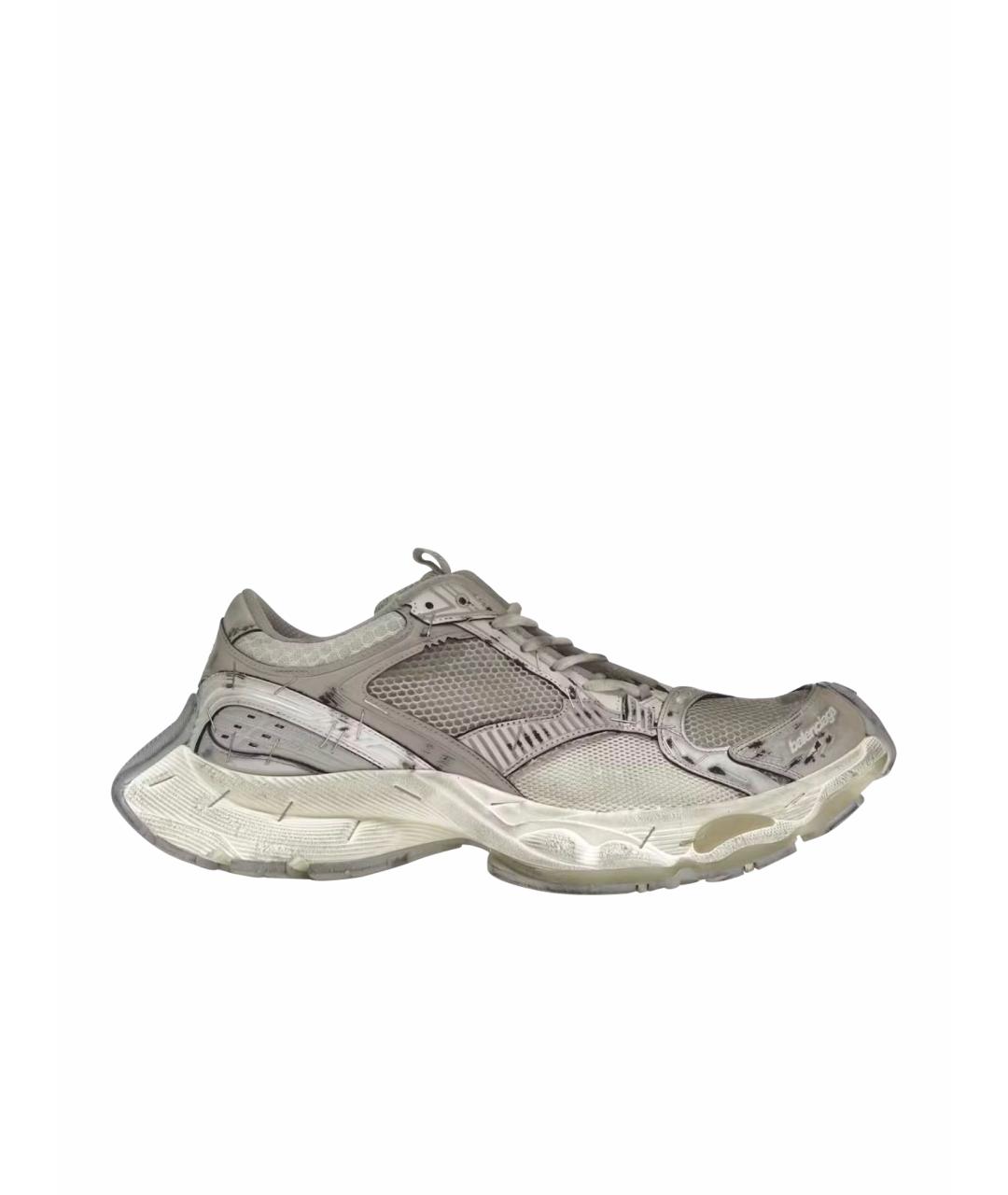 BALENCIAGA Бежевые текстильные низкие кроссовки / кеды, фото 1