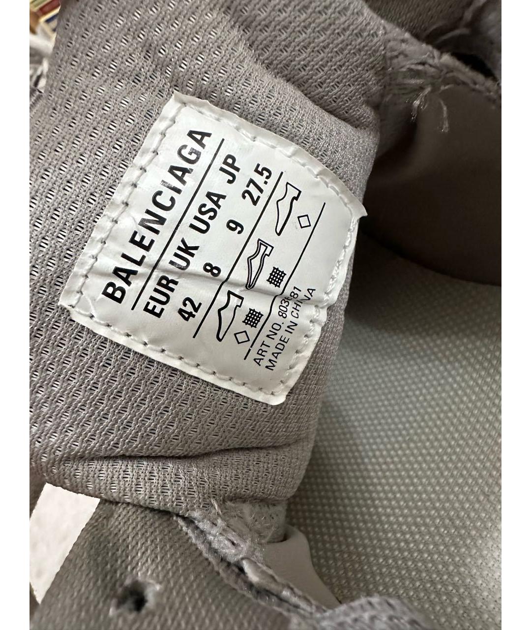BALENCIAGA Бежевые текстильные низкие кроссовки / кеды, фото 5