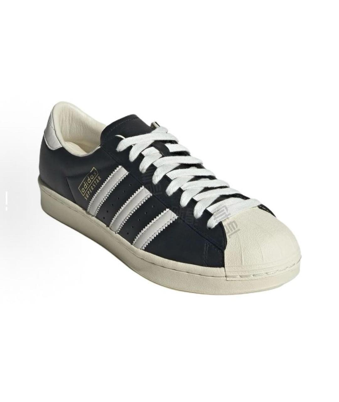 ADIDAS Черные кожаные низкие кроссовки / кеды, фото 3