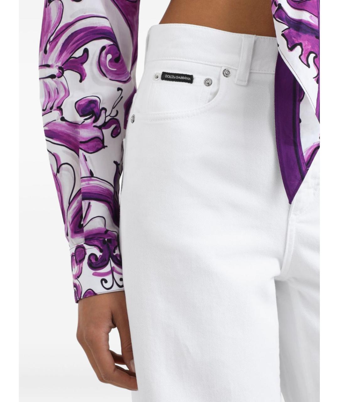 DOLCE&GABBANA Белые прямые джинсы, фото 1