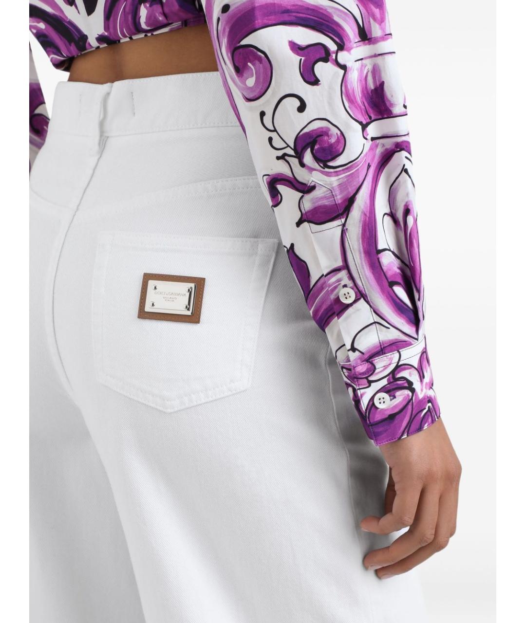 DOLCE&GABBANA Белые прямые джинсы, фото 3