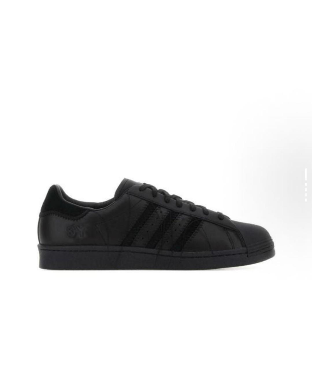 Y-3 Черные кожаные низкие кроссовки / кеды, фото 6