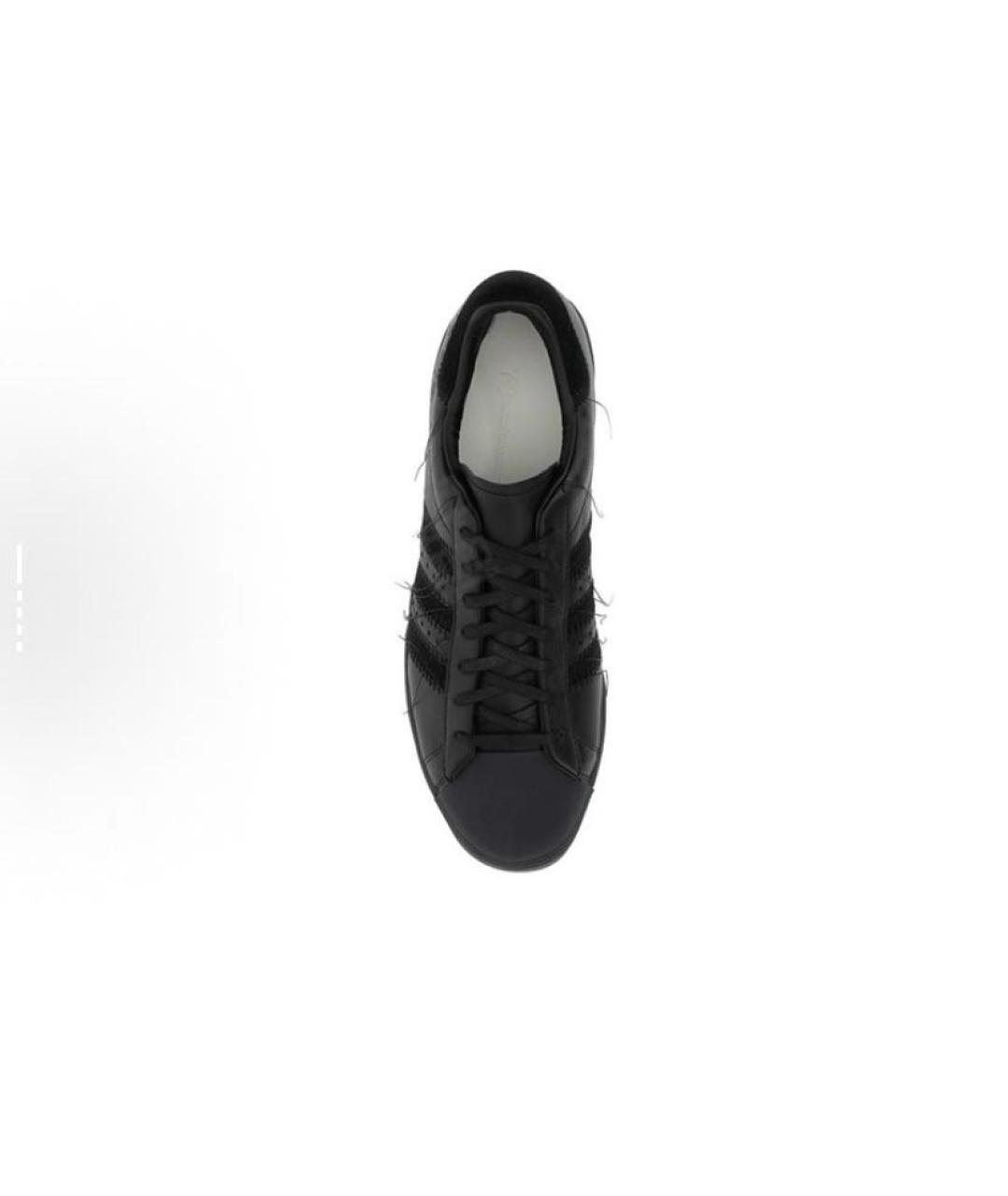 Y-3 Черные кожаные низкие кроссовки / кеды, фото 3