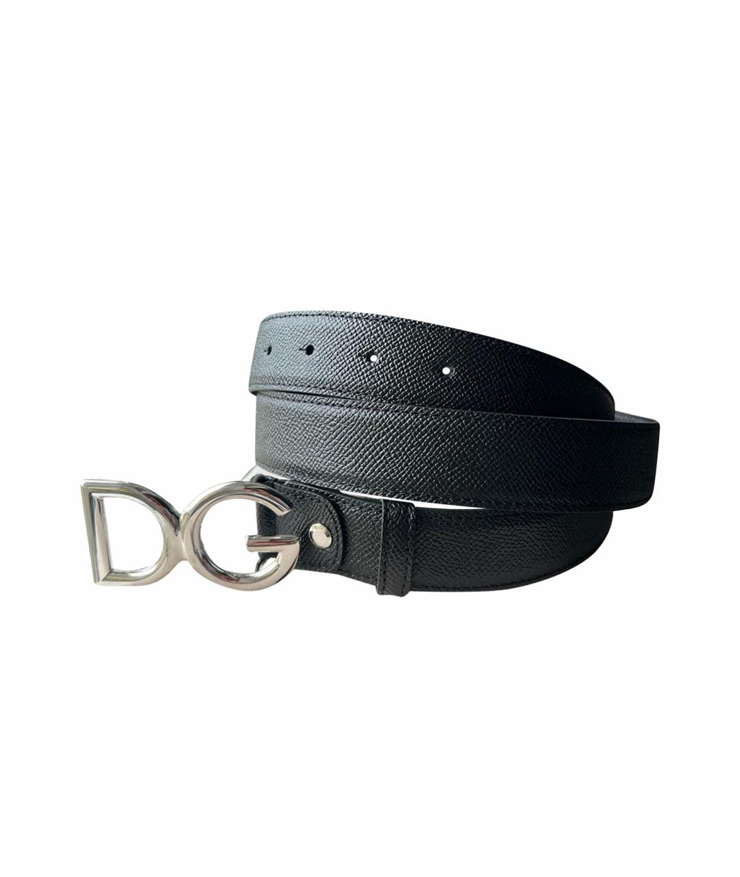 DOLCE&GABBANA Черный кожаный ремень, фото 1
