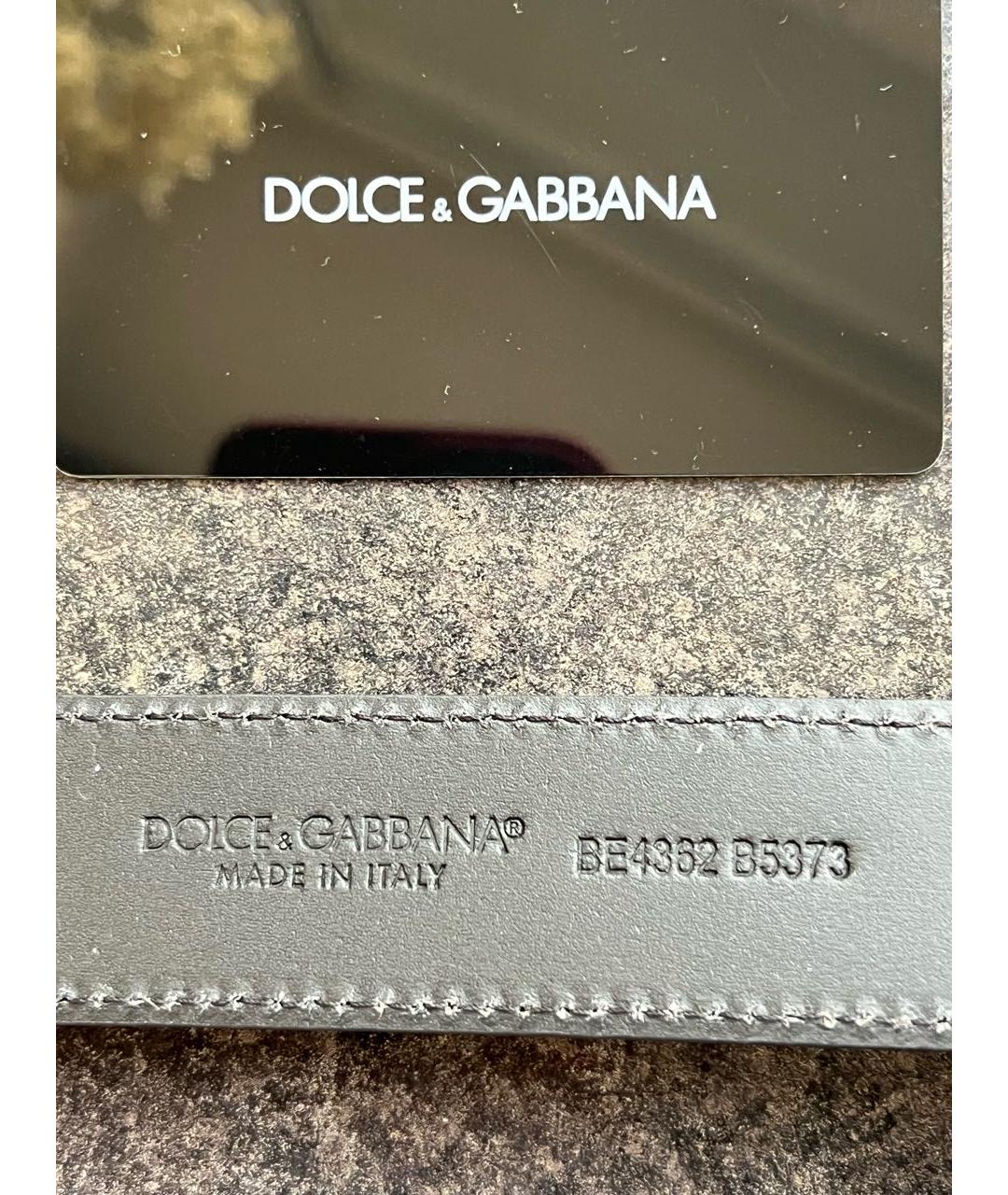 DOLCE&GABBANA Черный кожаный ремень, фото 7