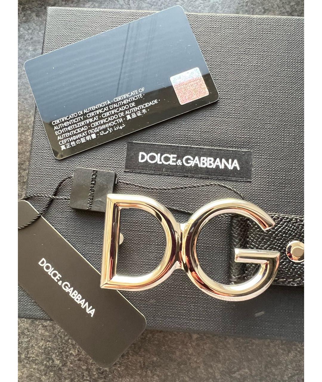 DOLCE&GABBANA Черный кожаный ремень, фото 5